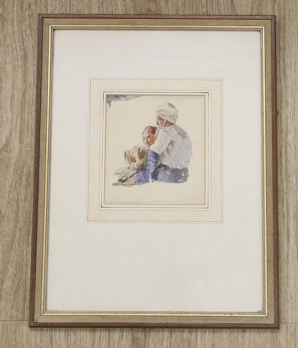 Harry John Johnson R.I. (1826-1884), watercolour, 'Lycian Figure 1844', label verso, 14 x 12.5cm